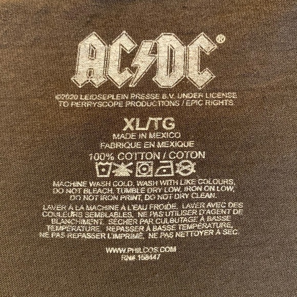 AC/DC Officially Licensed Distressed Gray “High Voltage” Graphic Crop T-Shirt - Picture 5 of 5